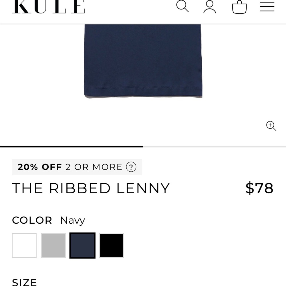 KULE Navy Rib Tank Top - Picture 2 of 6